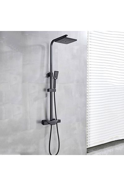 Blackswan Design Shower mixer, Blackswan, Type M80.1 Thermostat, matt black model, size 20 cm