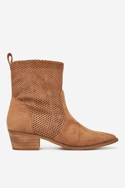 DeeZee Women's high heel ankle boots beige heel 36