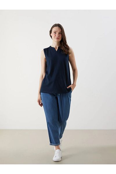 LC Waikiki Pantaloni de jeans pentru femei LCW Grace cu talie elastică neagră Carrot Fit
