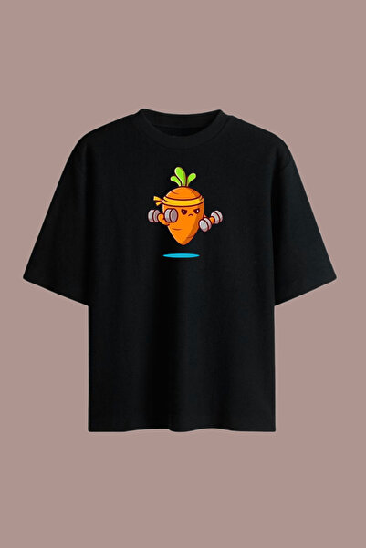 Dupe Design Carrot Gym Baskılı Oversize T-shirt
