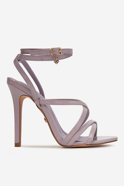 DeeZee Women's High Heel Sandals Low Purple Stiletto 36