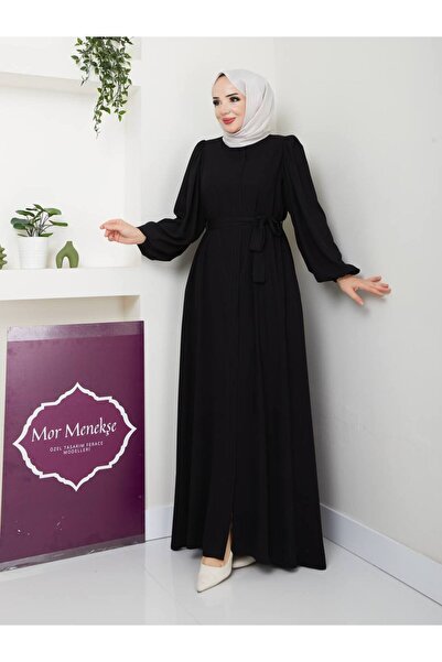 Mor Menekşe Balon kol Ferace