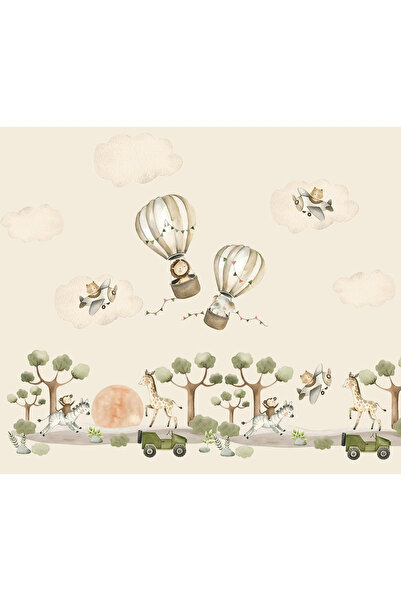 dreamwall Uçan Balon Desenli Çocuk Odası Duvar Kumaşı -Isı ve Ses Yalıtımlı