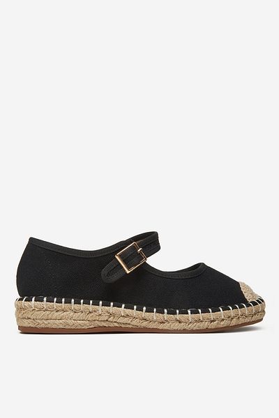 DeeZee Women's Espadrilles Low Black Flat 40