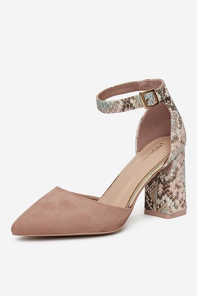 DeeZee Women's Pumps on a block low beige block 36