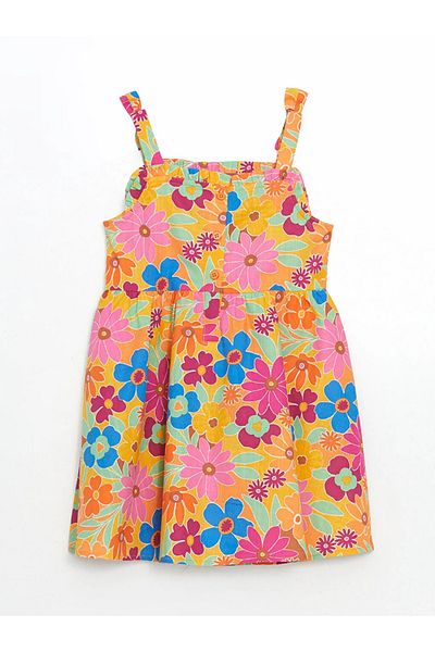 LC Waikiki LCW Kids Rochie de in pentru fete cu volane florale mixte