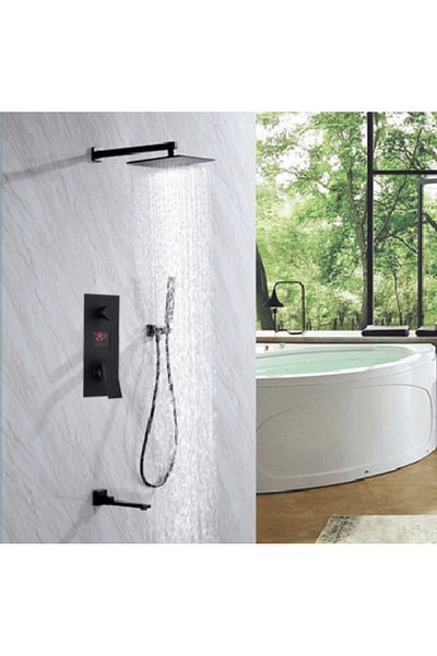 Blackswan Design Set baterie dus, Blackswan, Tip M73.24, model negru mat, dimensiune 40x40 cm