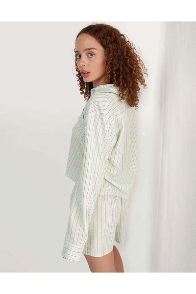 AMERICAN EAGLE Aerie Off-Duty Seersucker Pajama Shirt