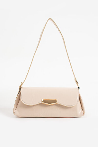 NBİBAGS Γυναικεία τσάντα χειρός και τσάντα ώμου με υφή από συνθετικό δέρμα με κουμπωτό κλείσιμο