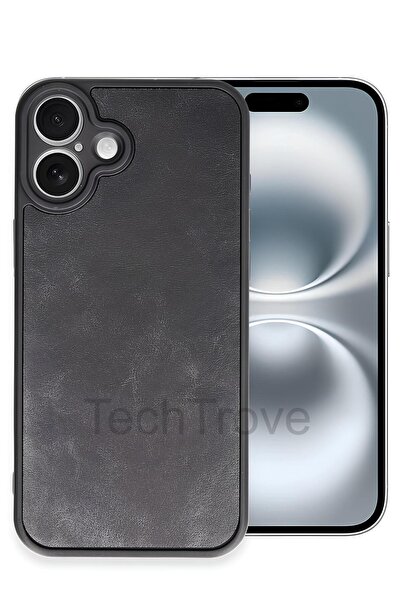 TechTrove iPhone 16 Plus Kılıf Premium Deri Dokulu Ekstra Darbe Korumalı Kapak
