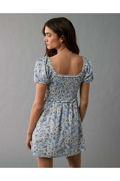 AMERICAN EAGLE Ae Balloon Sleeve Tie Back Babydoll Dress