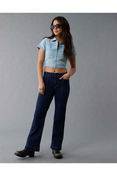 AMERICAN EAGLE تي شيرت AE Denim بياقة وسحّاب
