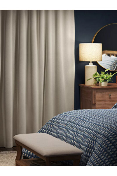 Ran Perde Koyu Krem - Fon Perde - Pilesiz Düz Dikim