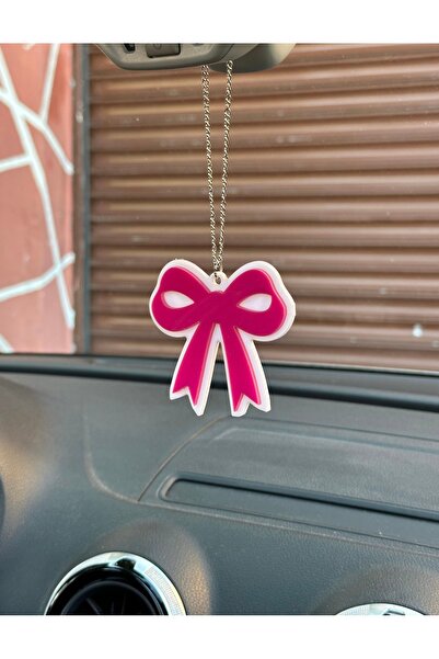 3dbaydesign Kurdele Dikiz Ayna Süsü (Beyaz Pembe)