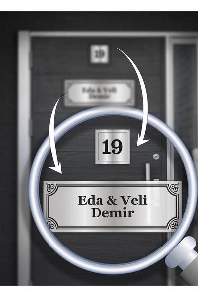 Azresa 2'li Set Set Kapı Isimliği Ve Kapı Numarası - Kişiye Özel