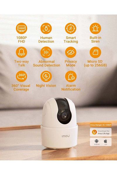 Imou 360° Smart Security Camera Supports SD Card Up to 256GB 1080P HD