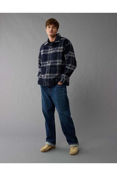AMERICAN EAGLE سترة قميص منقوشة من AE