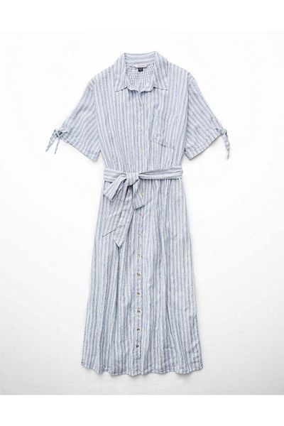 AMERICAN EAGLE Ae Linen-blend Shirt Dress