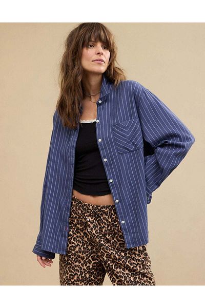 AMERICAN EAGLE Aerie Off-Duty Flannel Pajama Shirt