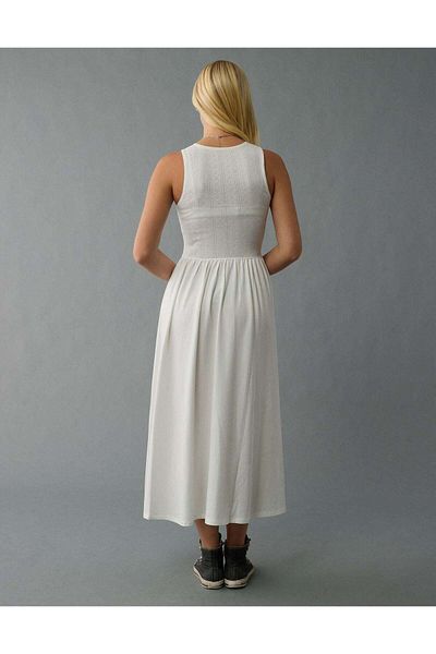 AMERICAN EAGLE Ae Mixed Media Knit Midi Dress