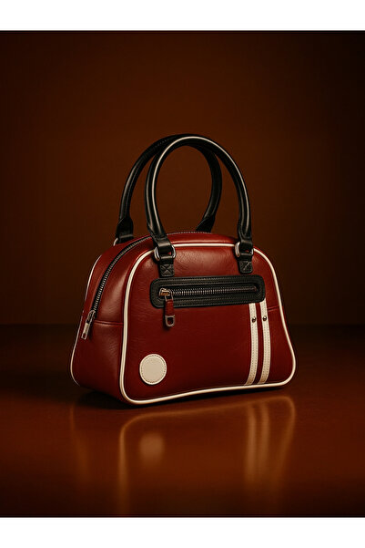 Luccitella Kadın Bordo Retro Spor Bowling Çanta