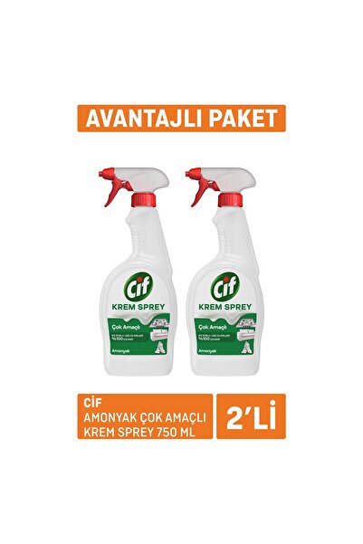 Cif Amonyak Çok Amaçlı Krem Sprey 2x750 Ml