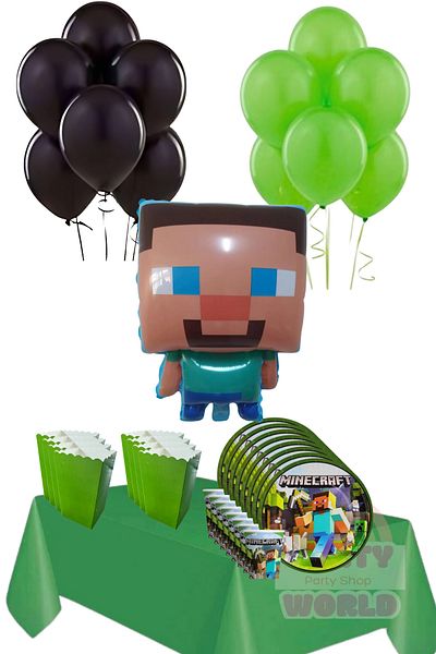 party world Minecratf Steve Mini-1 Party Set – 8 Persons