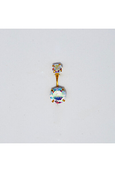 Piercing by Sever HOLOGRAFİK ŞEFFAF TAŞLI MODEL CERRAHİ ÇELİK GÖBEK BELLY PIE...