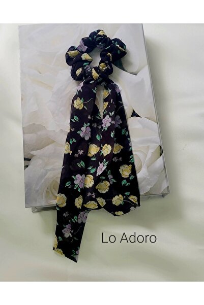 LO ADORO Eșarfă florală cu cataramă din cauciuc pentru femei, cu cataramă pen...