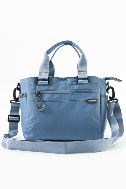 Sanmorris Kadın Desenli Paraşüt Kumaş 4 Gözlü Çapraz ve Omuz Askılı Çanta