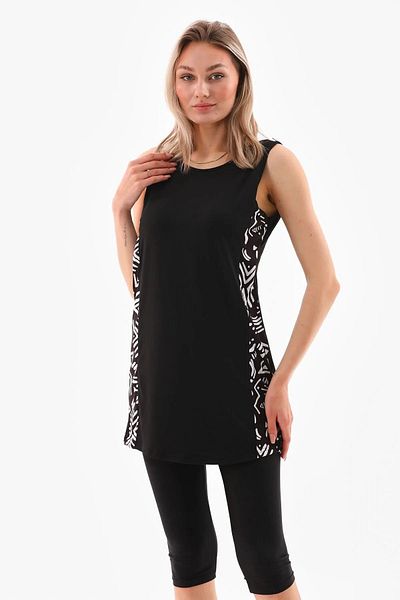 medipek Lycra Zero Sleeve Piece Patterned Swimsuit Bonnet