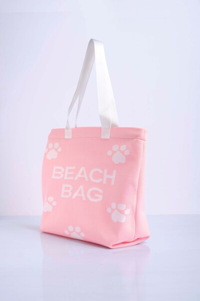 Sebir Moda Τσάντα παραλίας με μοτίβο ποδιών από πλεκτό ύφασμα