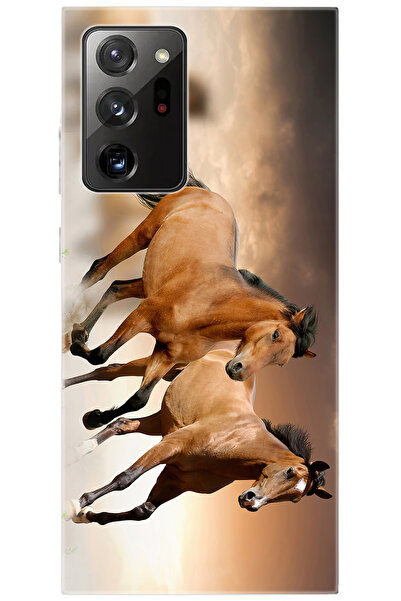 Samsung Galaxy Note 20 ULTRA (SM-N985F) Compatible Case Patterned Silicone Coffee Horses NGO:176 CP-2UHzPK8