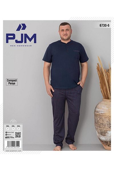Pijamoni Ανδρικό σετ πιτζάμες με κοντό μανίκι με κουμπιά με κουμπιά 6730/6 - 1 τεμάχιο
