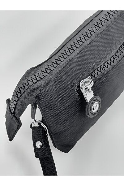 Sanmorris Women's Crinkle Fabric Hand and Cross Strap Wallet with Metal Zipper Coin Compartment