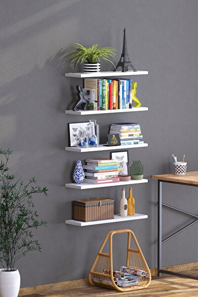 Cosargroup 5 Li İskandinav Tarzı Bohem Uçan Duvar Rafı Tv Rafı Kitaplık, Kütü...