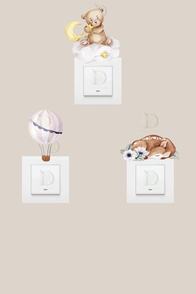 KT Decor Сет наклейок «Целан Айчик і повітряна куля» з 3 наклейками