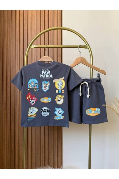 KidsSel New Season Boys Cotton Paw Patrol Printed Tshirt and Shorts Top Bottom Set