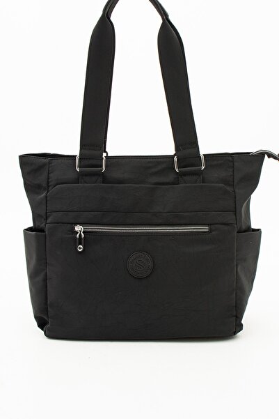 Sanmorris Kadın Çok Gözlü Kullanışlı Suya Dayanıklı Saten Kumaş Siyah Renk El...