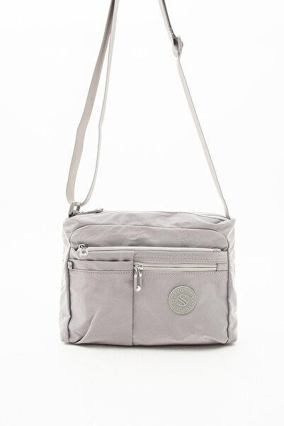 Sanmorris Kadın Çok Gözlü Suya Dayanıklı Krinkıl Kumaş Açık Gri Renk Ayarlana...