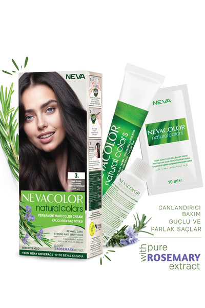 Neva Color Natural Colors 2'Lİ SET 3. KOYU KAHVE Kalıcı Krem Saç Boyası Seti