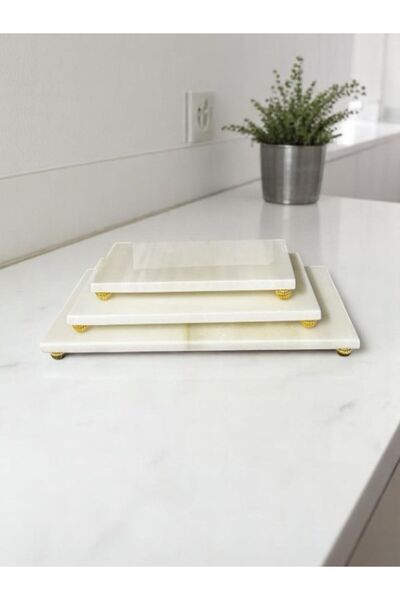 THK STORE Marble Presentation Set 3-Piece Presentation Set, Service Set