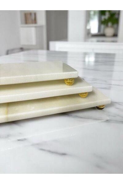 THK STORE Marble Presentation Set 3-Piece Presentation Set, Service Set