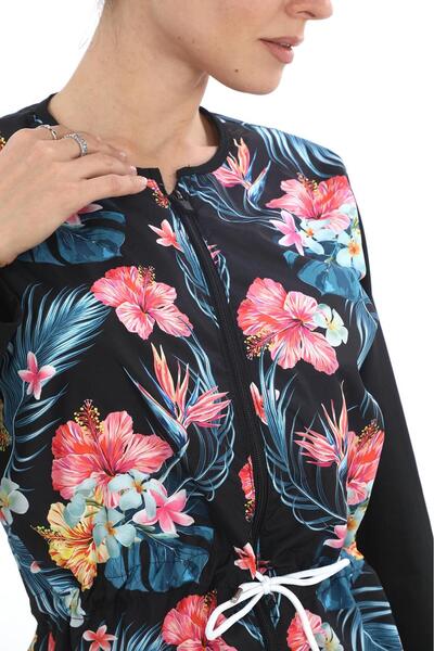 EB beachwear Flower Patterned Water Repellent Parachute Fabric Hijab Swimsuit