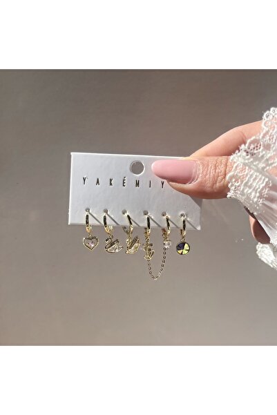 Vintagezegeni Kuğu ve Çiçek Motifli Küpe Takımı I Xuping