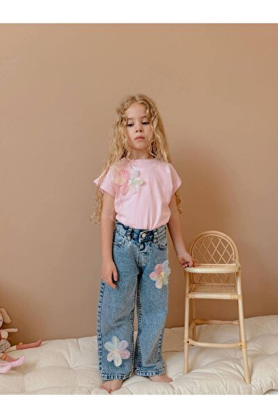 Generic Brand Girl Suit with Floral Jeans