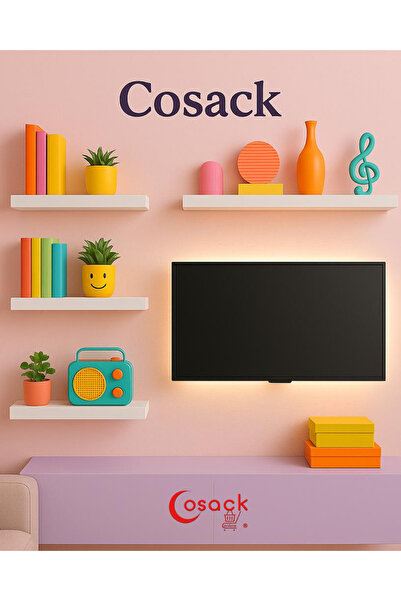 Cosack Online 4 adet Modern Raf Tutucu, Tv Duvara Monte Duvar Rafı Gizli Bağl...