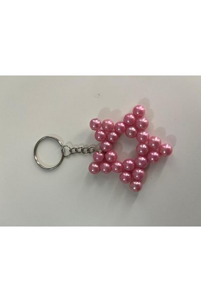 Antin Kuntin Pink Star Bead Keychain 3 Pieces Gift Wedding Henna Engagement Promise Handmade