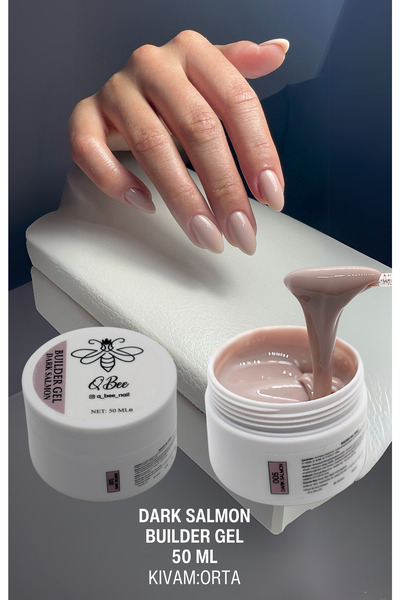 QBEE PROFESSIONAL 50ml Protez Tırnak Jeli Builder Gel Dark Salmon TPO&HEMA FREE