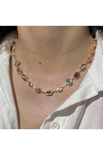 Vintagezegeni قلادة هالة الحجر الملون